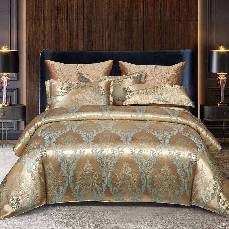 High End Jacquard European Wedding Bedding American Satin Double Duvet Cover H260311