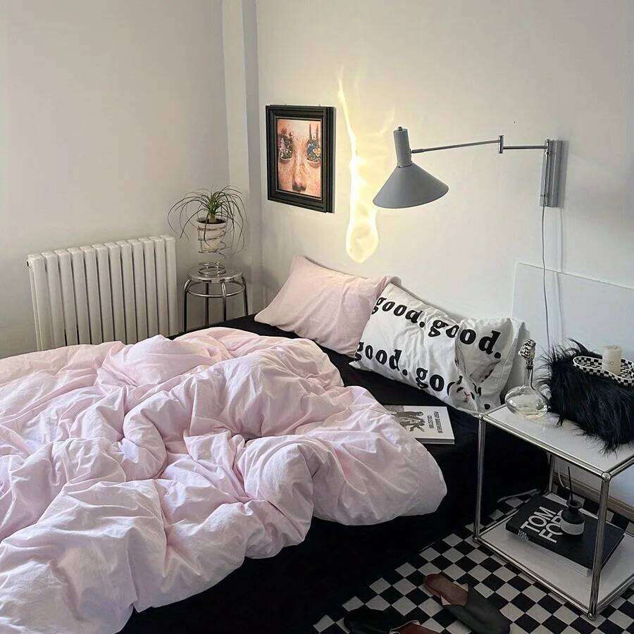 Ins Black Dot Set Flat Sheet Duvet Cover Twin Full Queen Nordic Bed Linen Boy Girl Bedding Sets H260311