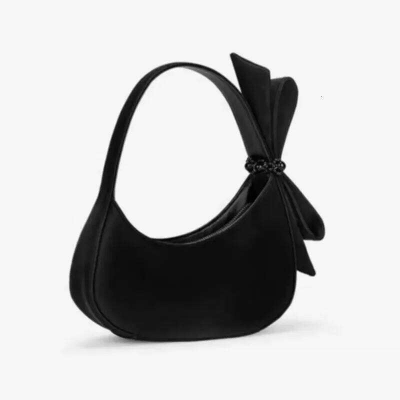 JIAERDI Sweet Cute Bow Tote Women Half Moon Shaped Large Capacity Shoulder Bag Ladies Elegant Lolita Black Handbag Chic 2025 XJ260311