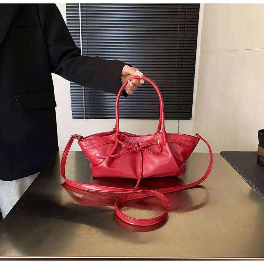 Elegant Designer Bowknot Bucket Gentle Multi-color Bow Cross Body Casual Pu Leather Women's Tote Bag Ladies XJ260311