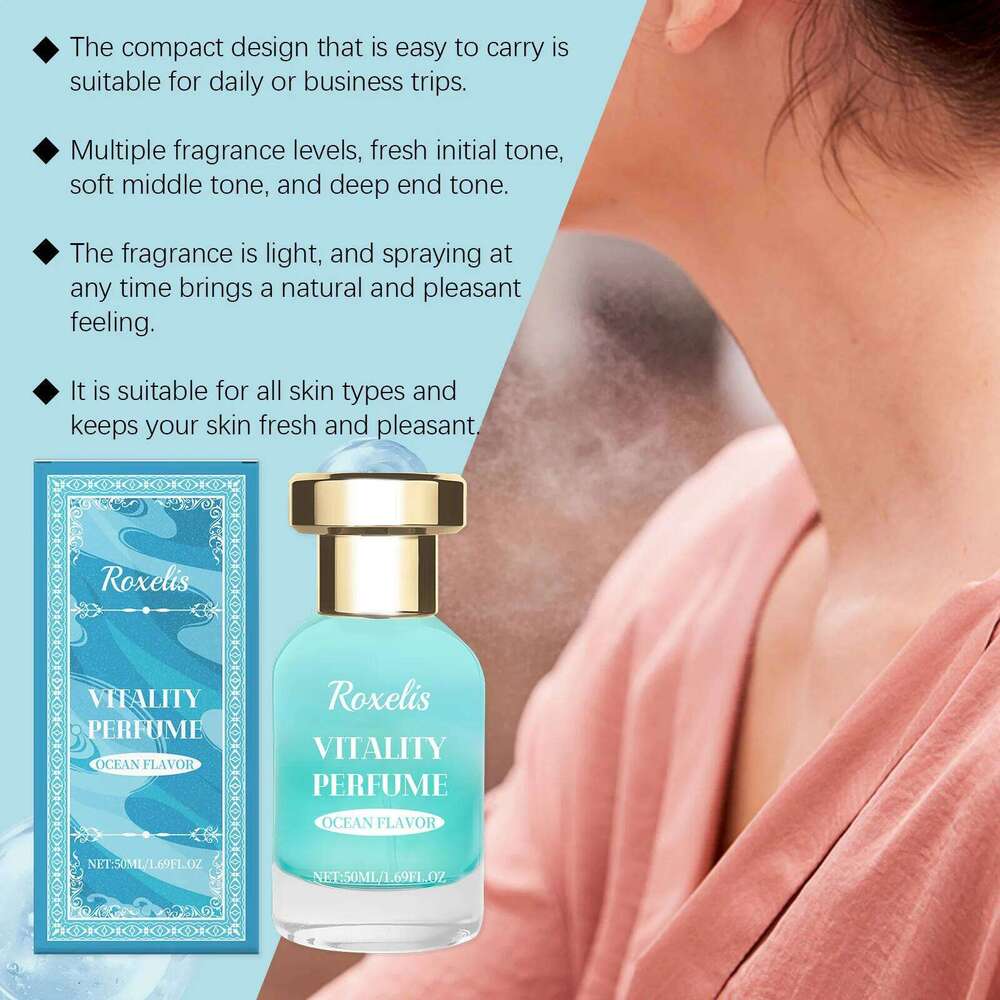 Roxelis 50ml Fresh Ocean Vitality Long Lasting Scent Pheromone to Attract Romantic Dating Flirting Glamour Perfume Spray Z260311
