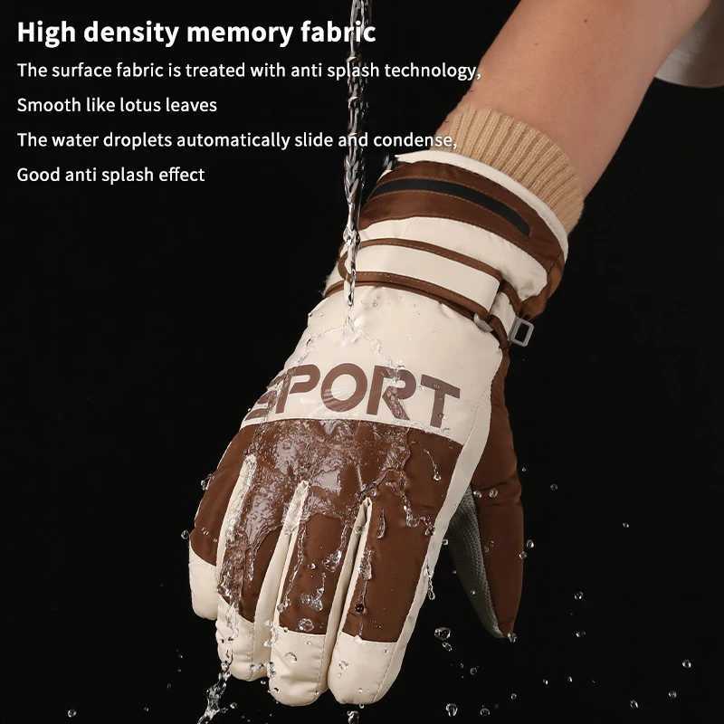 Ski Gloves Winter Waterproof Windproof Thermal Touchscreen Gloves Anti Slip Grip Men Women Outdoor Sports Cycling Driving Gloves M260311