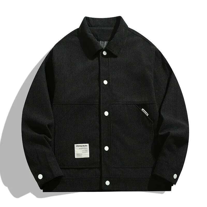 Corduroy Men's Jacket Outwear Spring Autumn New Men Lapel Coat Simple Causal Comfy Tops Breathable Loose Cardigan 26H0311