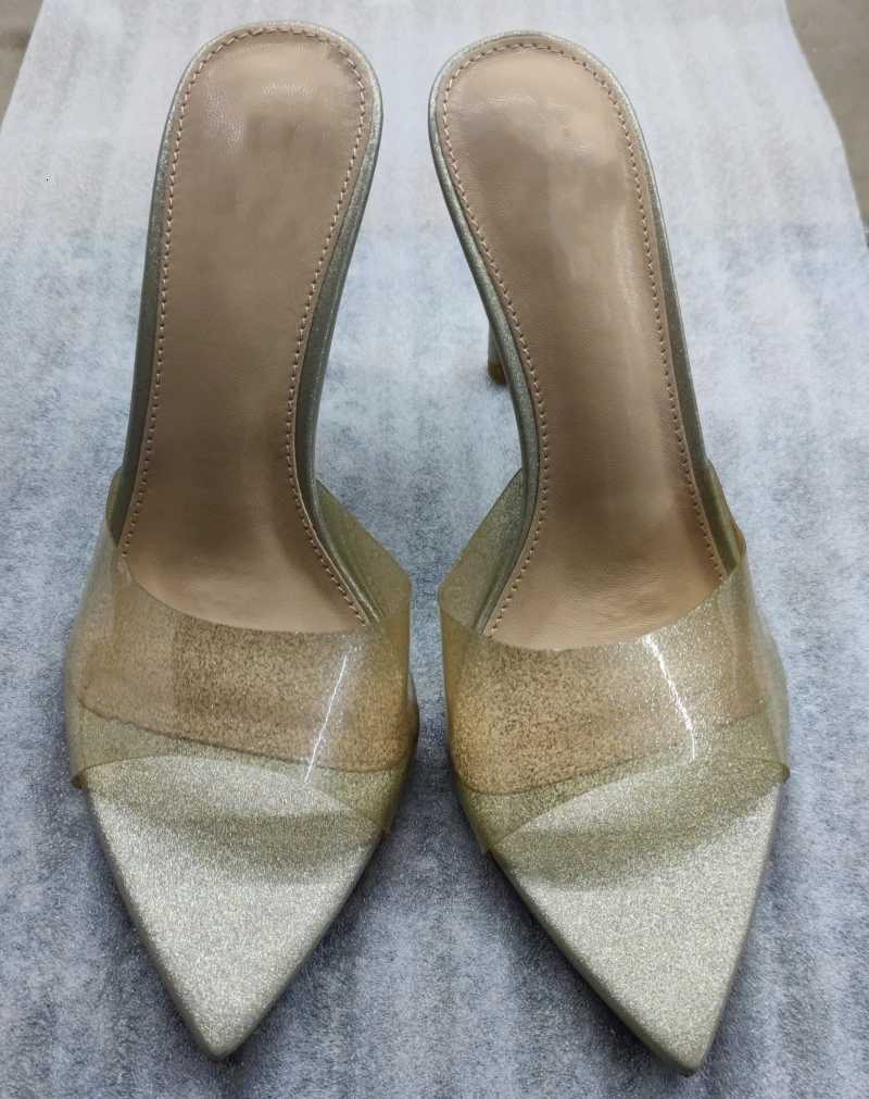 New Four Seasons Womens High Heel Sandals Shiny Pointed Open Toe High Heel Stiletto Transparent High Heels K260311