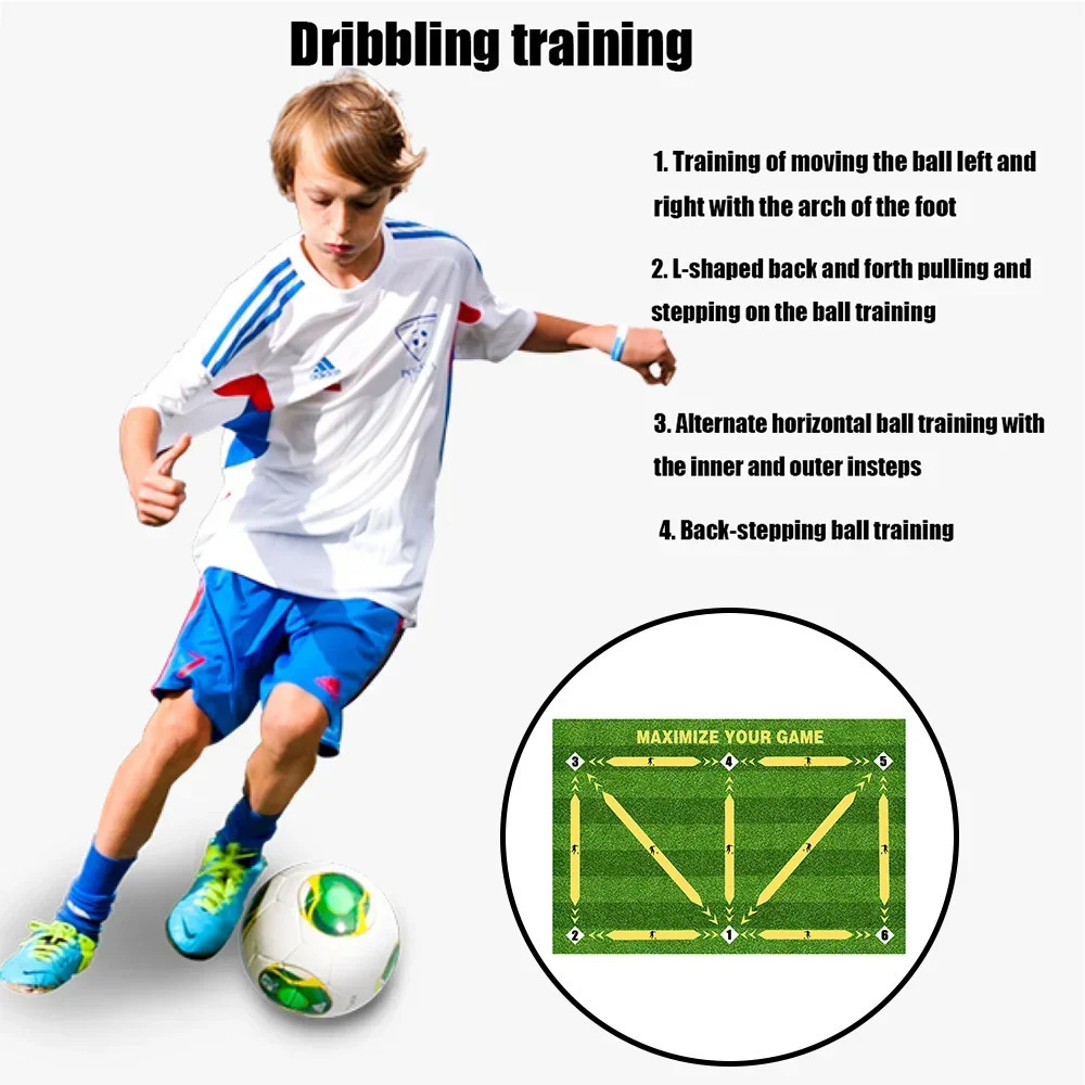 Football Training Mat Soccer Training Equipment Non Slip Foldable Kids Adults Dribble Mat Training Indoor Ourdoor Equipment 260303