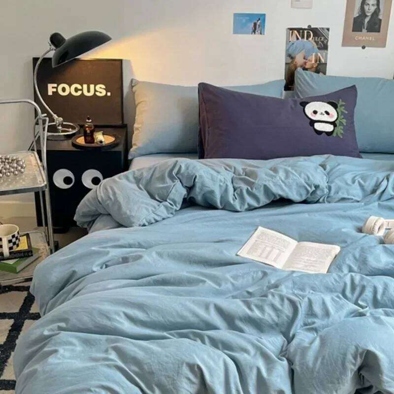 2024 new Class A washed cotton towel embroidery four-piece set mixed and matched plain solid color four-season universal H260311