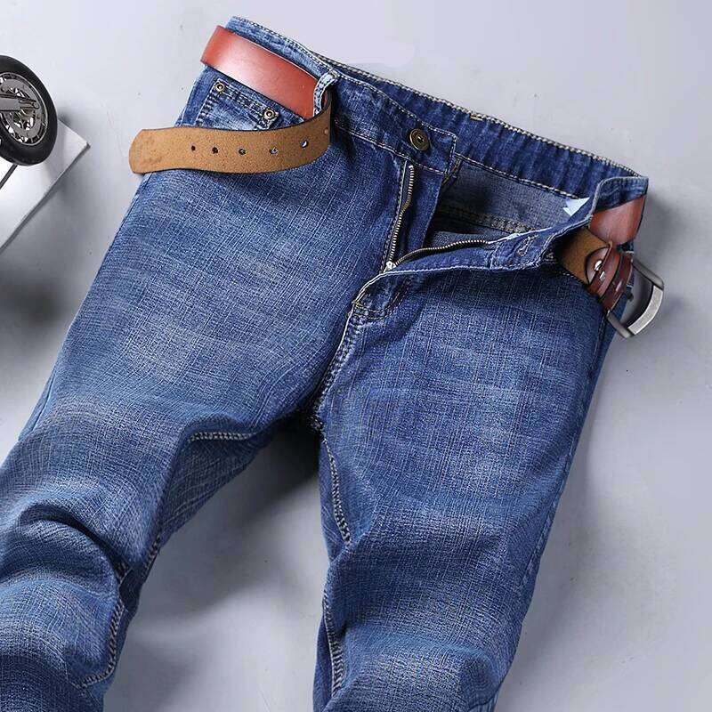 Classic Business casual Jeans 2023 new Fashion Blue Slim Stretch Denim Trousers Male high pants men Clothing Z260225