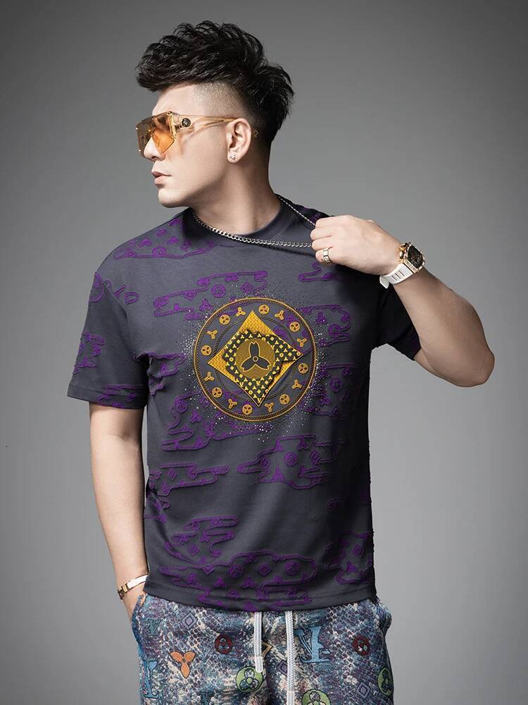 Loose Fit Men's T-irt round Ne ort Sve Summer Faionable Casual irt Design Sensation Trendy Brand Cotton Polyester