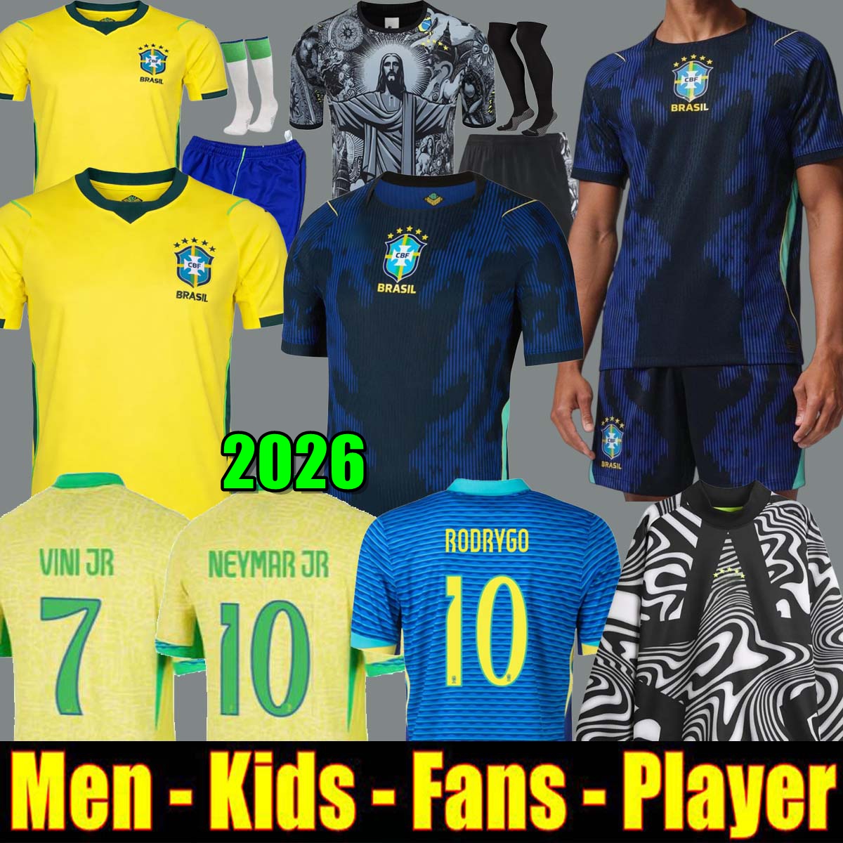 2025 2026 World Cup BRAZILS soccer jerseys Camiseta de futbol PAQUETA RAPHINHA 25 football shirt maillots VINI JR 2024 brasil RICHARLISON men kids NEYMAR JR Uniforms