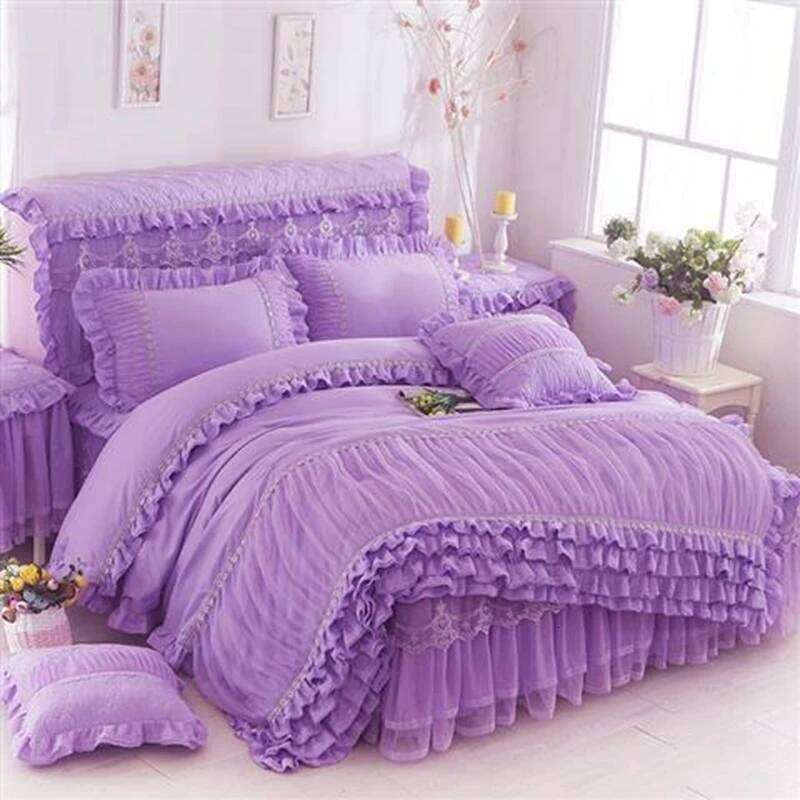 1pcs Lace Duvet + 2 Pcs Pillowcases Fashion Design Soft Comfortable Quilt Cover King/Queen Size Bedding Sets H260311