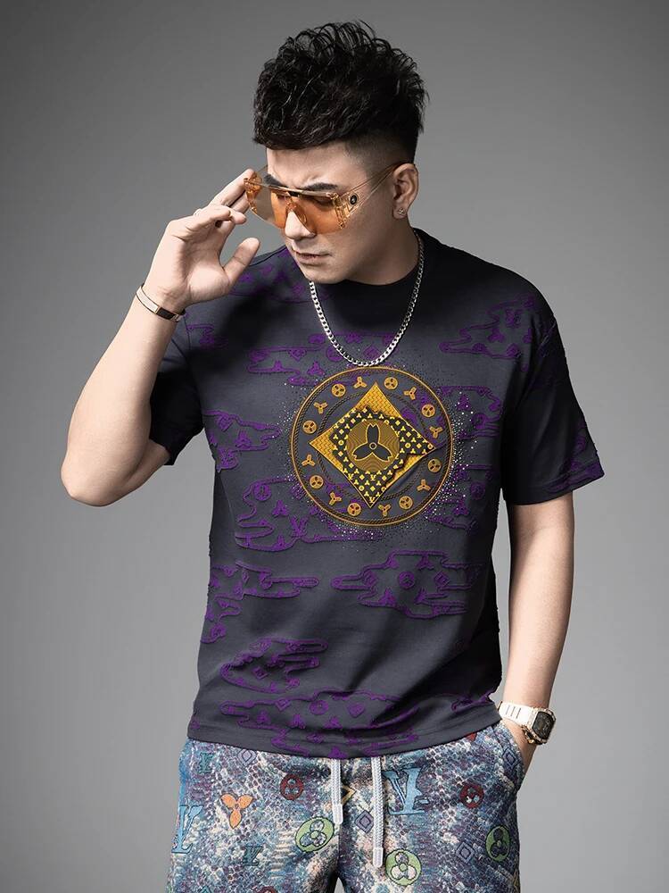 Loose Fit Men's T-irt round Ne ort Sve Summer Faionable Casual irt Design Sensation Trendy Brand Cotton Polyester