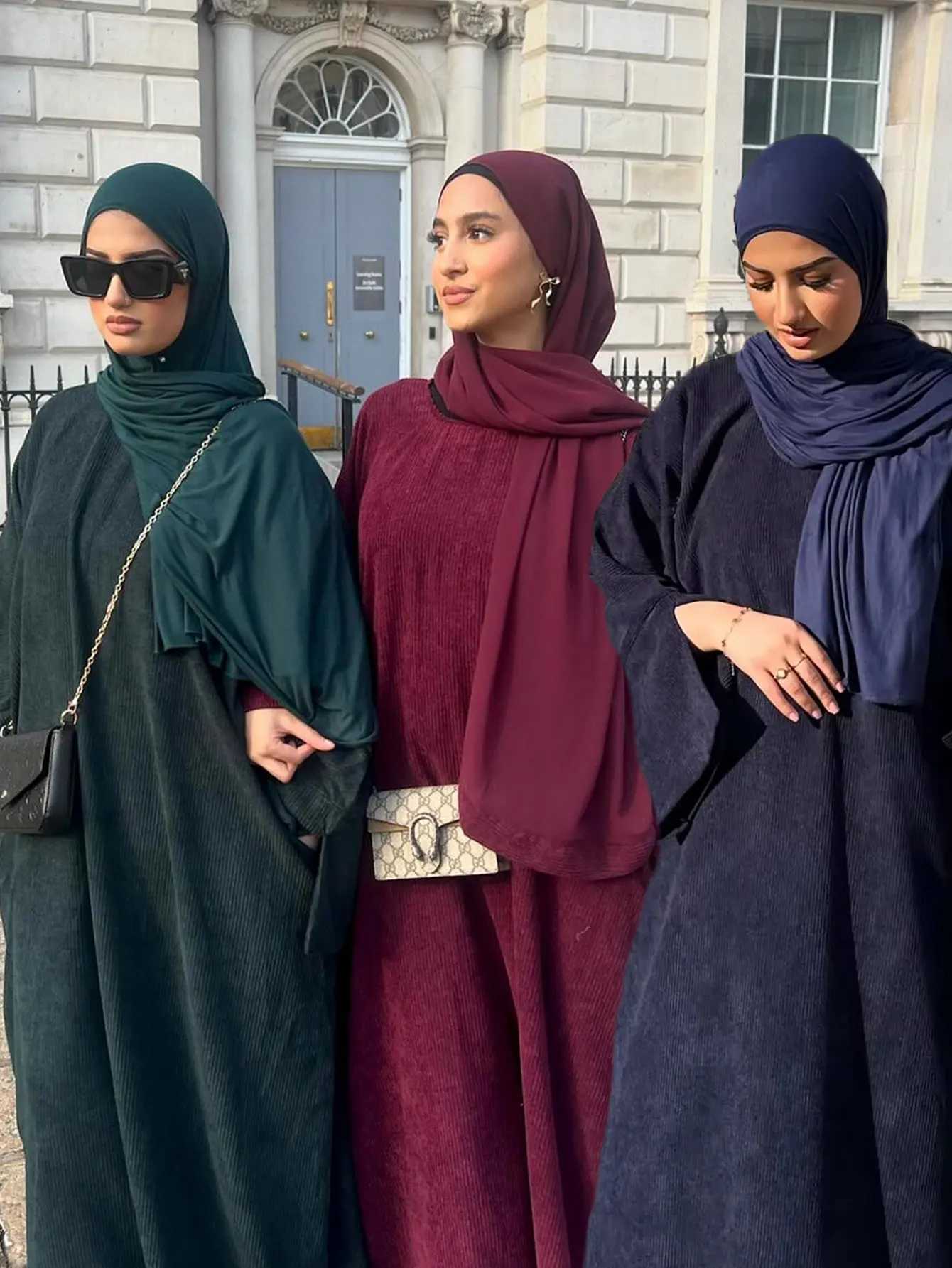2025 Hot Sells Muslim Winter Abaya with Cuff Slits Middle East Style for Saudi Qatar Ramadan Celebrations and Chilly Season Wear X260311