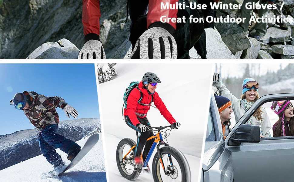 MOREOK Winter -20F 3M Warm Gloves Cycling Outdoor Sports Running Motorcycle Ski Touch Screen Non-slip Wear-re Gloves M260311