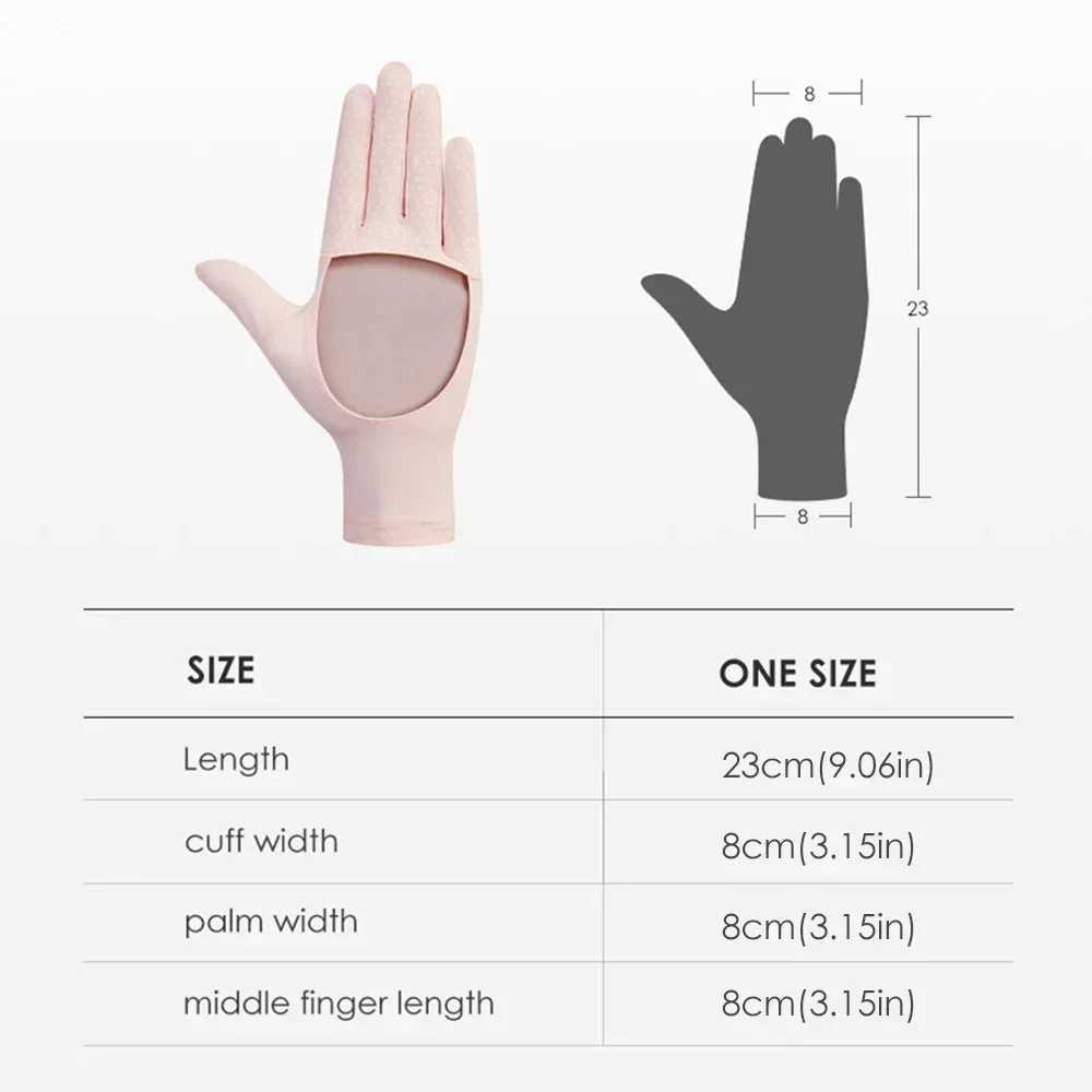 OhSunny Women Summer Breathable UV Gloves Anti-Slip Hollow Out Palm Thin Cooling Sun Protection UPF50 Glove for Outdoor Sport M260311