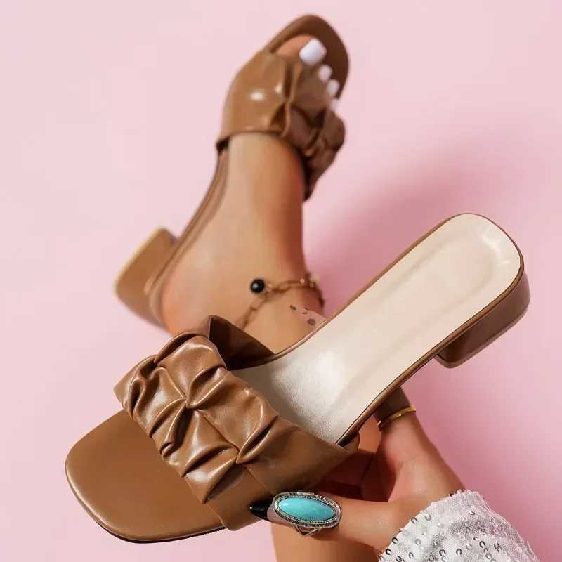 Pleated Summer Women Sandals Trend Outdoor Flat Sandals Women Flip Flops Casual Comfortable Slippers Soft Design Shoes Women K260311