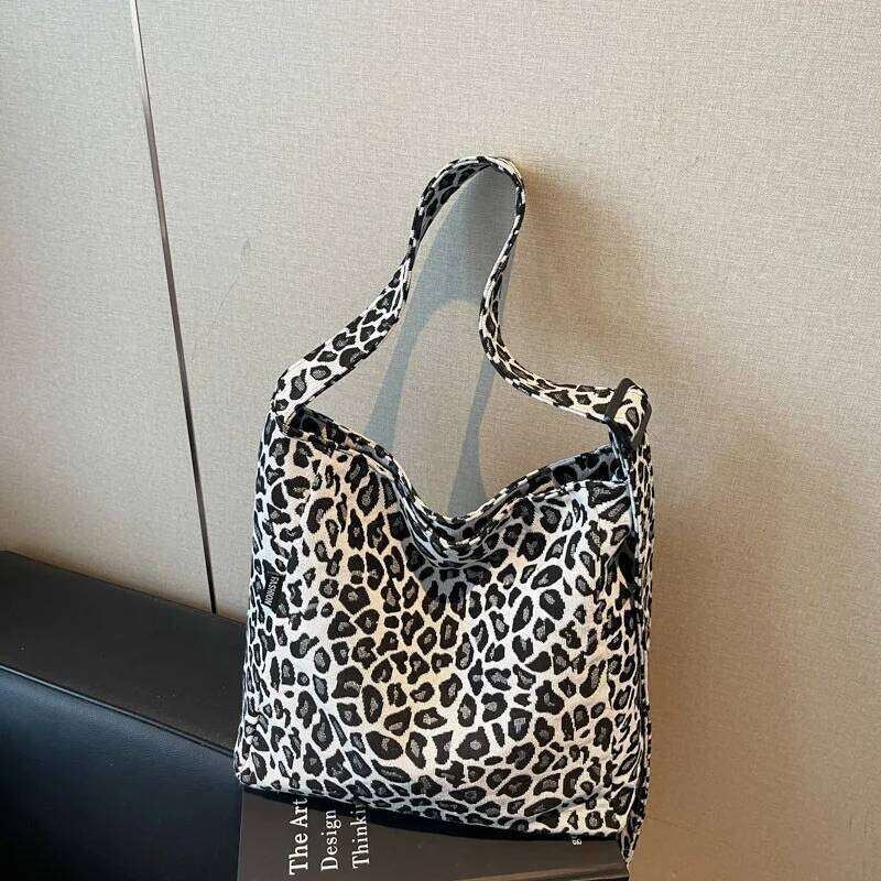 Fashion Leopard Print Shoulder Bags for Women Large Capacity Ladies Adjustable Crossbody Bag Retro Portable Female Tote Handbag XJ260311