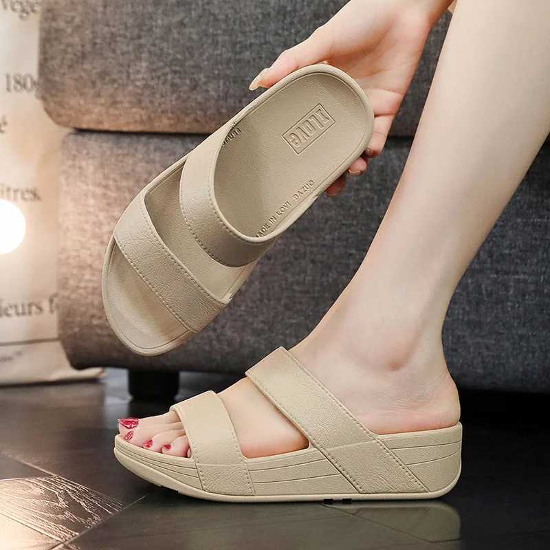 Casual Thi Heel Womens Sandals Summer Waterproof Rain oes Indoor Outdoor Beach Wear Soft Bot Single Strap Slippers K260311