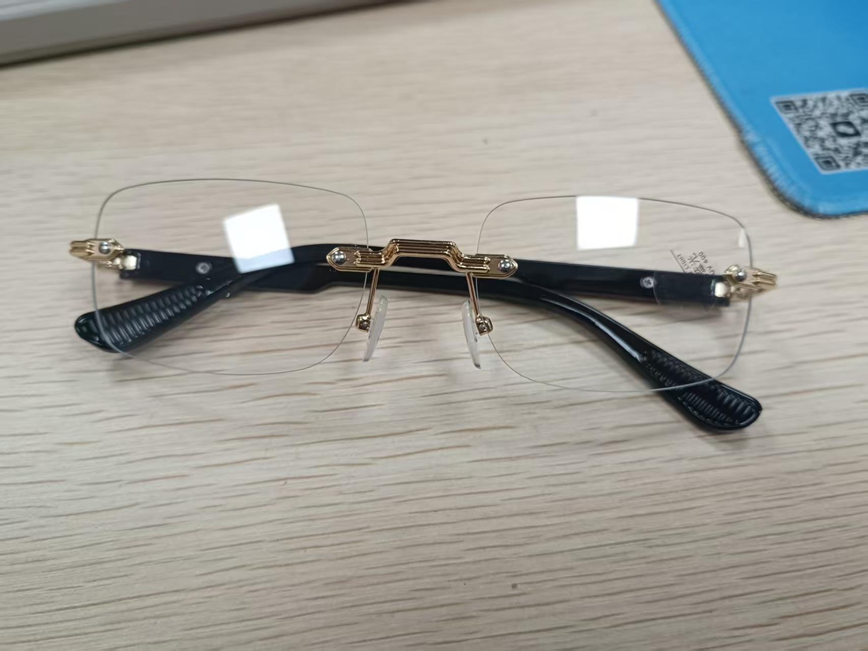 Kroxing Eyeglass Frame New Frameless Perforated Personality Unisex Ultra-light Myopia Non-prescription Glasses Simple and Elegant ddmythur