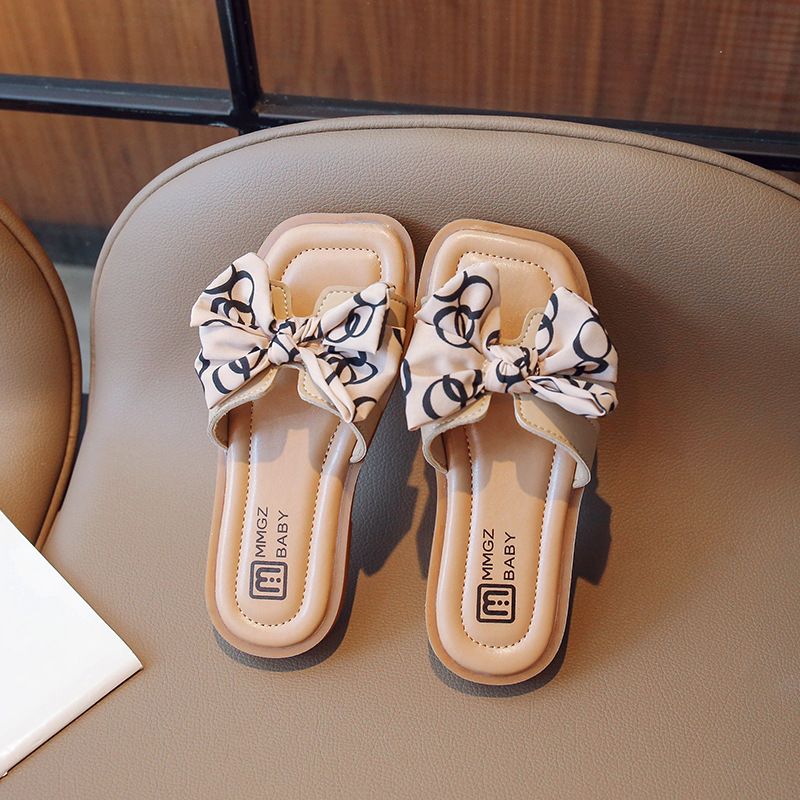 Girls Slippers Toddlers with Bow-knot Non-slip Children Fashion Princess Slides Kidszworld Slippers Open-toe Kids Summer Beach Shoes Flats Slippers Si
