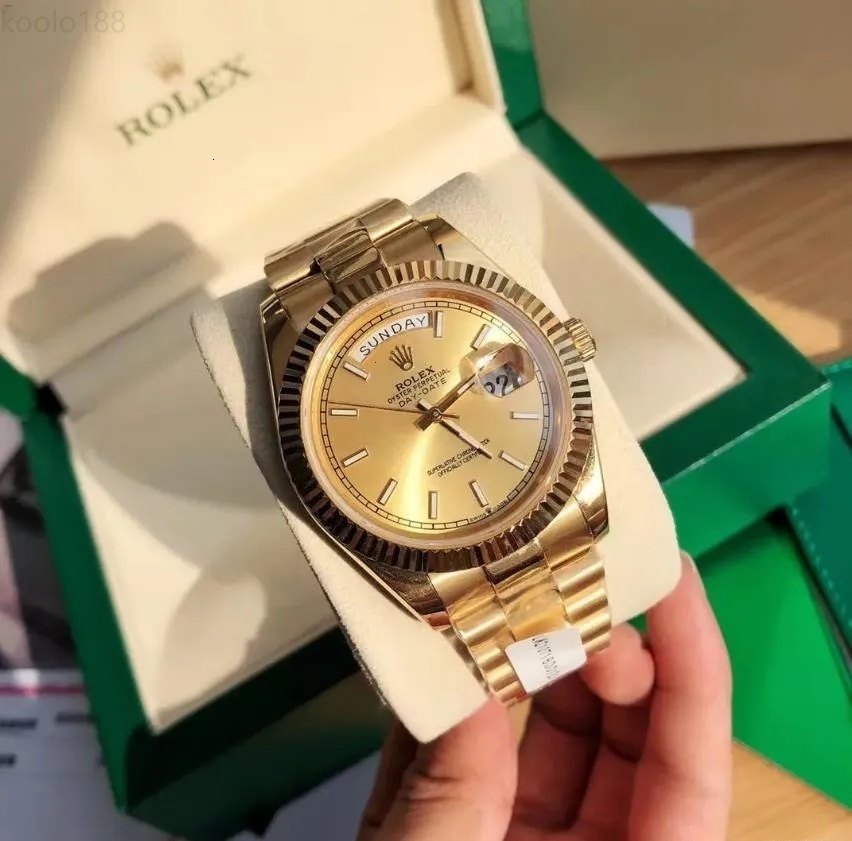 Designer rolexxx Rolex Diamond Watch moissanite With 2024 original box highquality luxury Watch Watches 41mm 18k Yellow Gold Movement Mens Automatic Mens GD Br LS