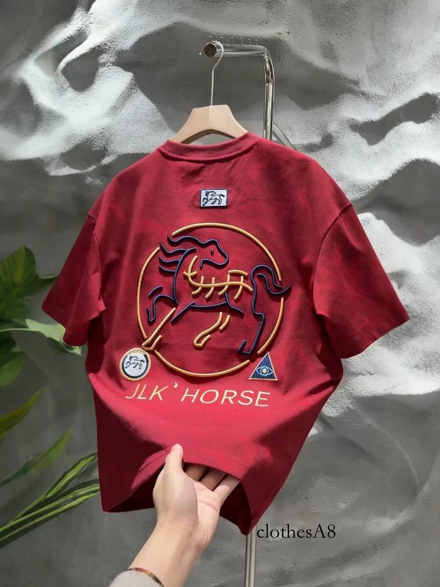 2026 Spring New Men's Faion ort Sve T-irt Embroidered Pattern Year Sli Comfortable Soft Chinese Sle Top