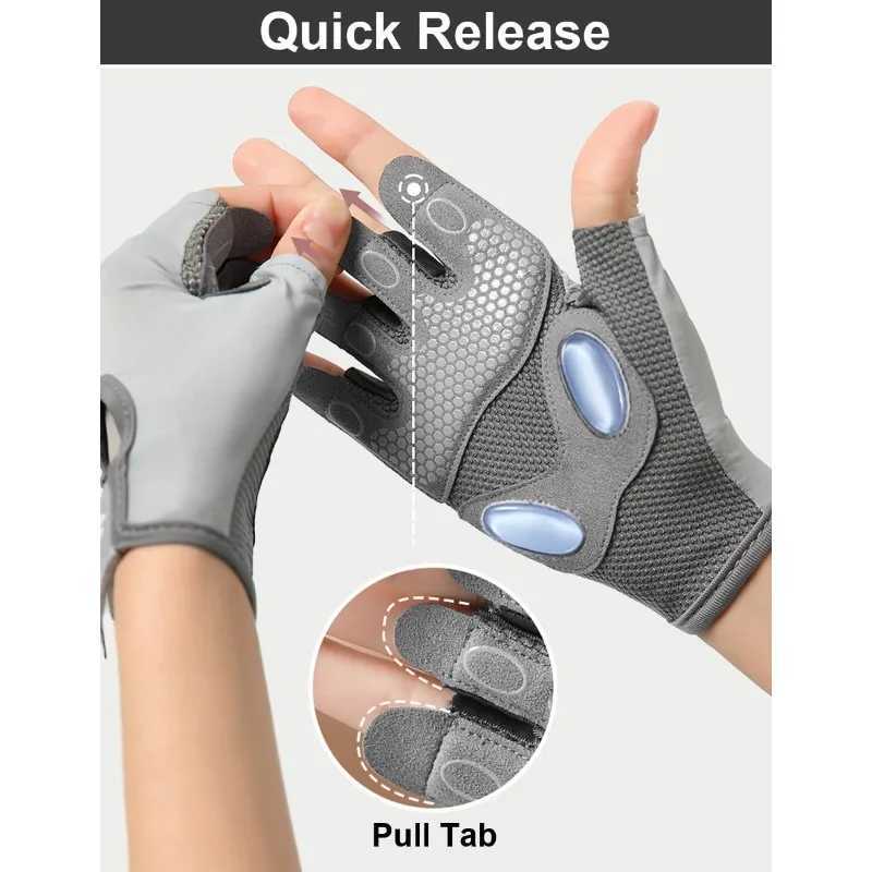 For Sport Fitness Half Finger Gloves Men Women Palm Thickening Non-slip Shock Absorption Wear Barbell Training M260311