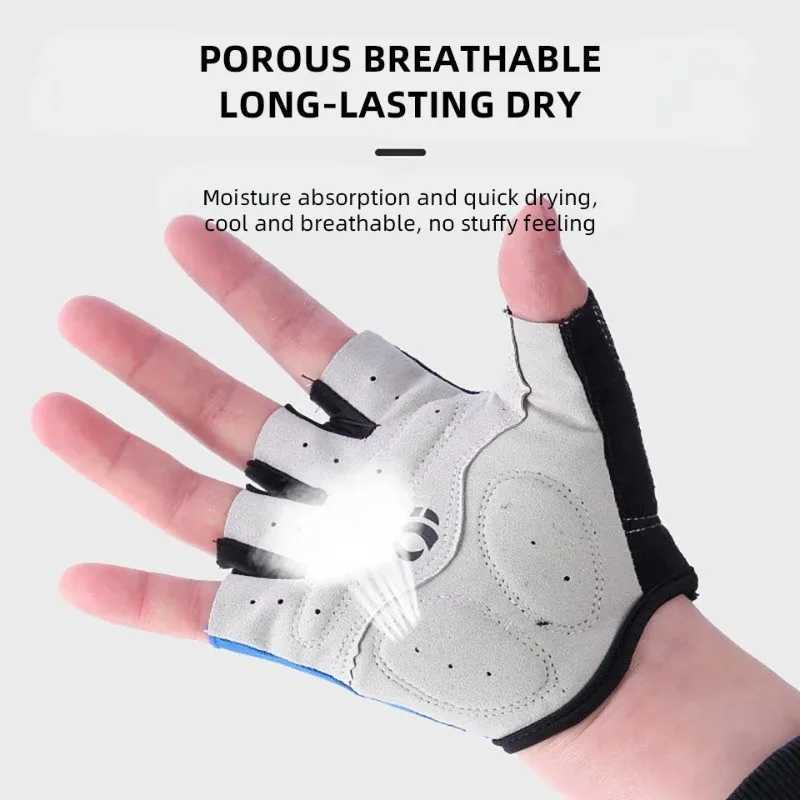 Cycling Gloves Anti Slip Shock Absorbing Breathable Half Finger Sports Training Gear for Mountain Bike Road Cycling M260311