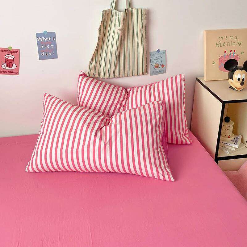 Stripe Bedding Duvet with Pillowcase bed sheet Full Size Linen Quilt Cover Set Queen/King Double Single Bed H260311