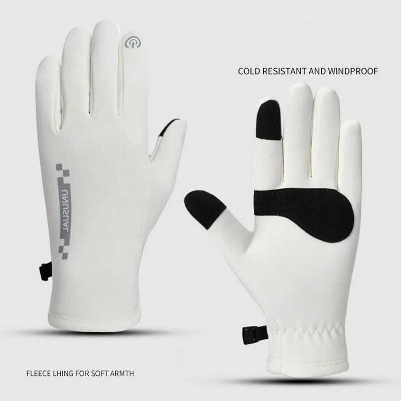 New Winter Men Women Gloves Velvet Lining Touchscreen Outdoor Cycling Driving Motorcycle Riding Gloves Windproof Waterproof Warm M260311