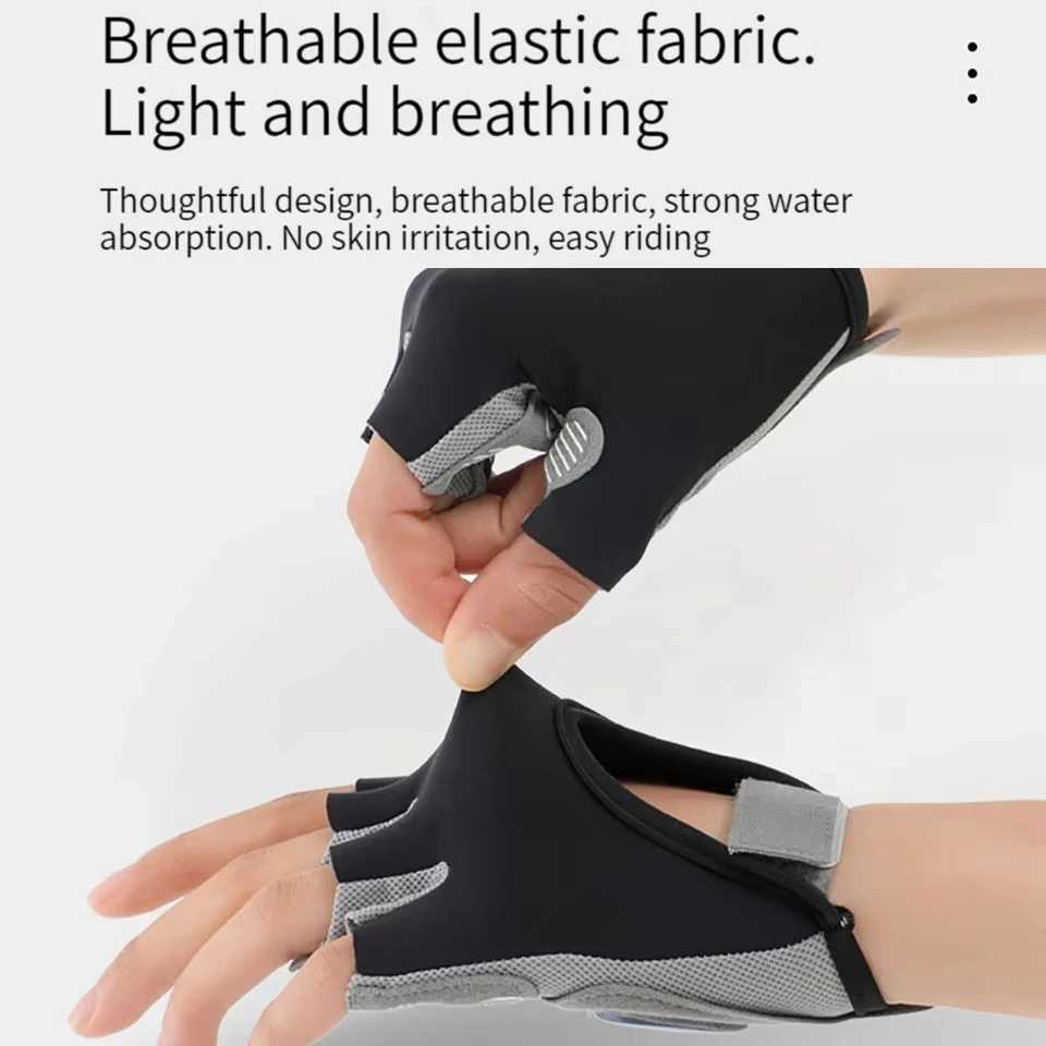 1Pair Sports Gloves Outdoors Bicycle Anti-Slip Durable Damping Breathable Half-Finger Gloves Mountain Climbing Fitness Men Women M260311