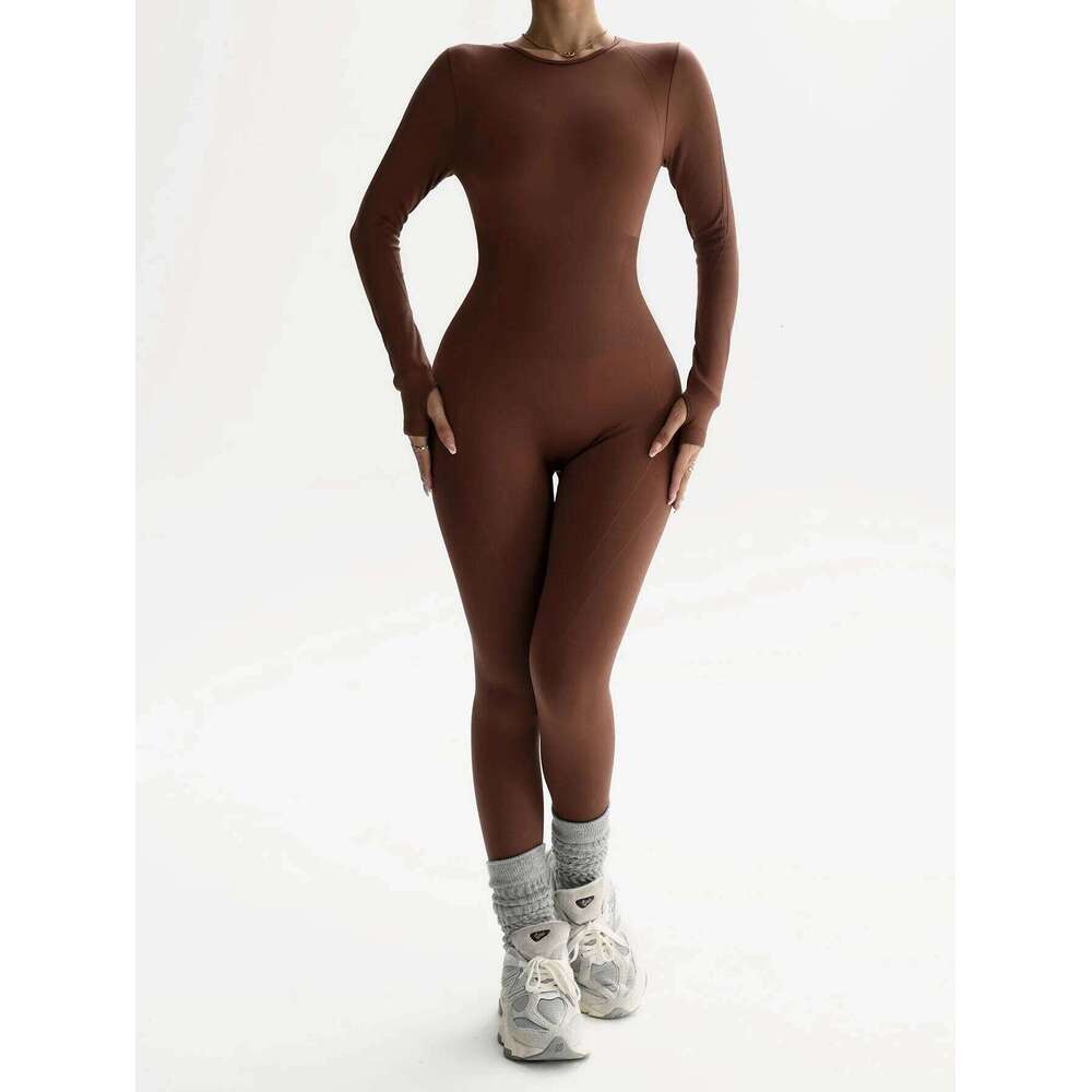 Women Workout Seamless Jumpsuit Yoga Ribbed Bodycon One Piece Square Neck Leggings Romper 26H0311
