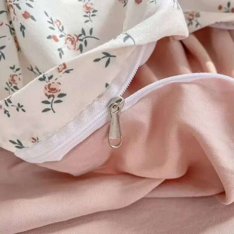 Romantic Tulip Pink Bedding Set Flat Sheet Pillowcase Twin Full Queen Princess Style Bed Linen Kids Girls Floral Duvet Cover H260311 - view 4