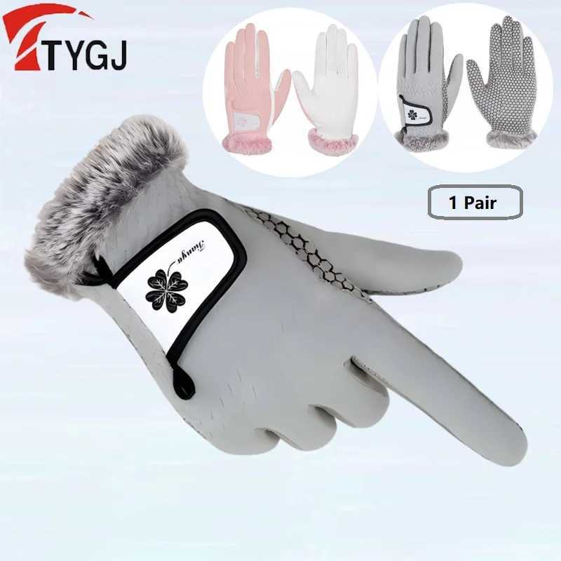 TTYGJ Autumn and Winter Gloves for Women with Thickened Plush Warm Gloves for Both Hands Anti-slip Sports Mittens Cycling M260311