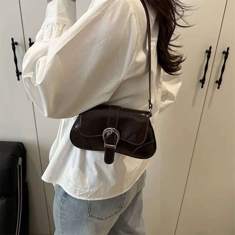 Fashion Thread Design Women's Shoulder Bag Casual Solid Color Ladies Pu Handbags Purse Simple Female Underarm Bags Clutch XJ260311