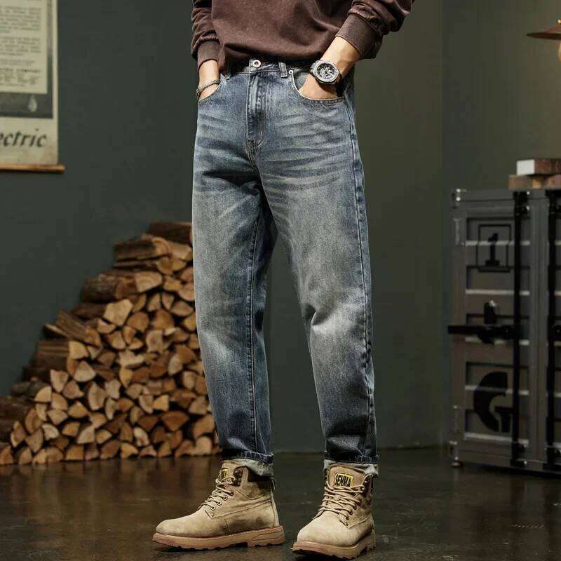 Jeans For Men Baggy Loose Fit Harem Pants Men's Clothing Fashion Pockets Large Size Man Denim Trousers Oversized 40 Z260225