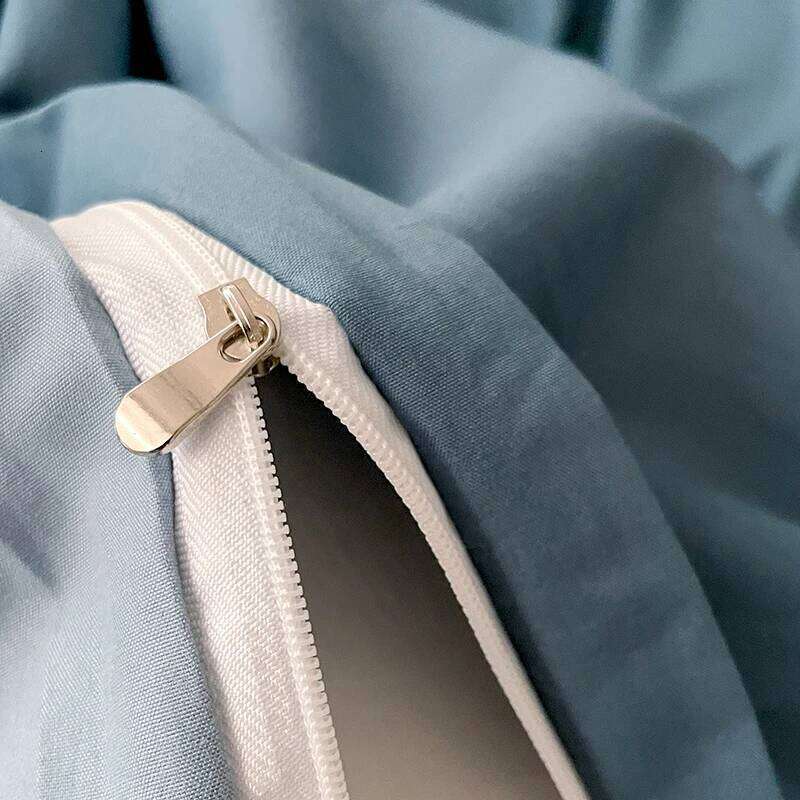 Simple Blue Solid Color Bedding Set Soft Brushed Duvet Covers Pillowcase for Girls Boys Twin Queen King Fashion Comforter Cover H260311
