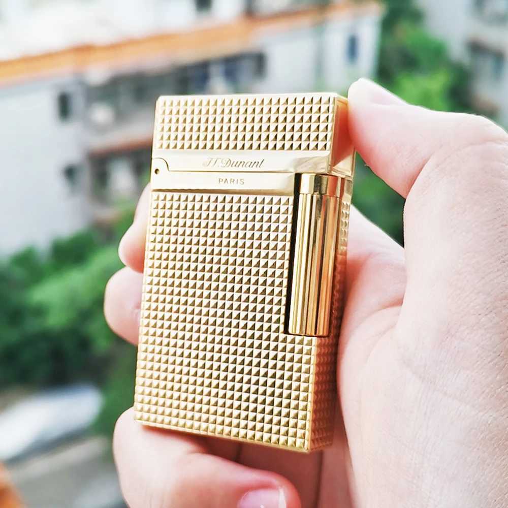JTDunant L2 Gas Lighters Brass Classical Sound Smoking Tobacco Cigarrette Accessories Men Gift Personal Customization N260311