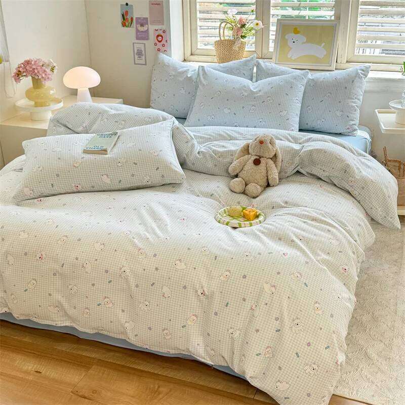 A 3-piece fresh fashionable printed set 1 quilt cover +2 pillowcases without cores, for home and dormitory use H260311