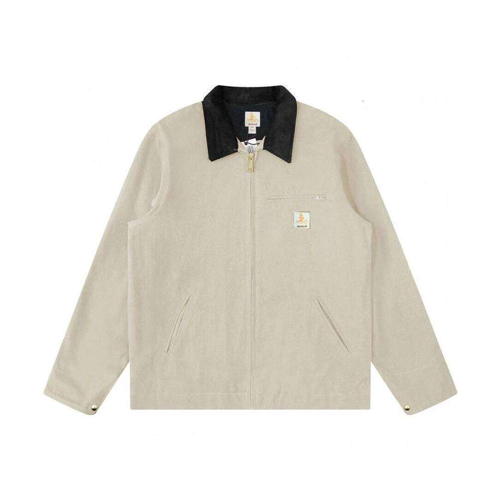 DAFEILI Spring Summer Casual Vintage Washed Mesh Lining Work Wear Canvas Detroit Jackets 26H0311