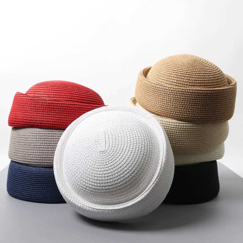 2026 New Summer Woven Paper Straw Berets Japanese Retro Artistic Painter lbox Hat Wen Circle Concave Top Straw Sun Hats X2603111