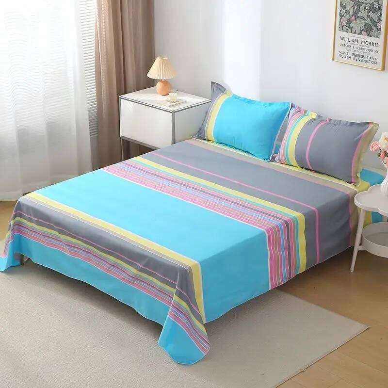 Bohemian Bed Sheet Set - 400TC Mediterranean-Style Cotton with Fade-Resistant Dye for Dorm Essentials H260311
