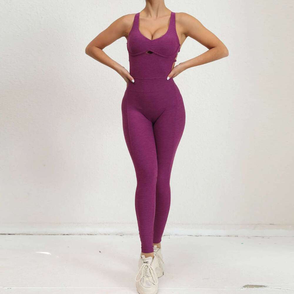 Gym Jumpsuit Female Workout One-piece Suit Women Sports Push Up Yoga Clothes less Activewear Fitness Set 26H0311