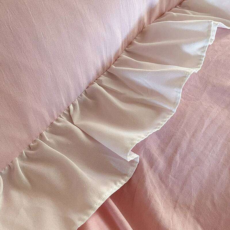 3 Piece Pink Duvet Cover Set, Comfortable Bedding Set Bedspread for All Seasons H260311