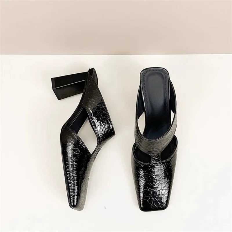 Casual Women Sandals Fashion Pointed Toe Shallow High Heel Ladies Mules Shoes Large Size Summer Stiletto Party Dress Sandalias K260311