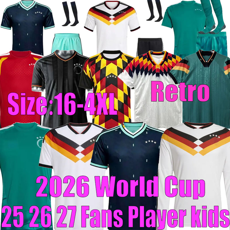Germany jersey 2026 world cup MUSIALA HAVERTZ Soccer Jerseys 26 27 HOME AWAY KIDS CHILD KIT KROOS KLINSMANN MULLER KLOSE SCHWEINSTEIGER RIEDLE retro football shirt