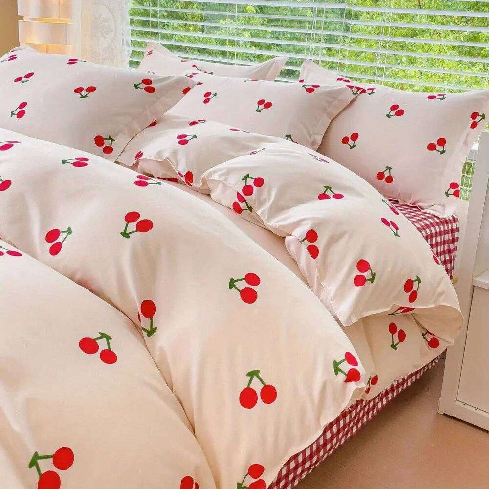 Cute Bear Bedding Set No Filler Ins Korean Style Duvet Cover Pillowcase 2024 New Single Full Size Kids Adult Soft Bed Linen H260311