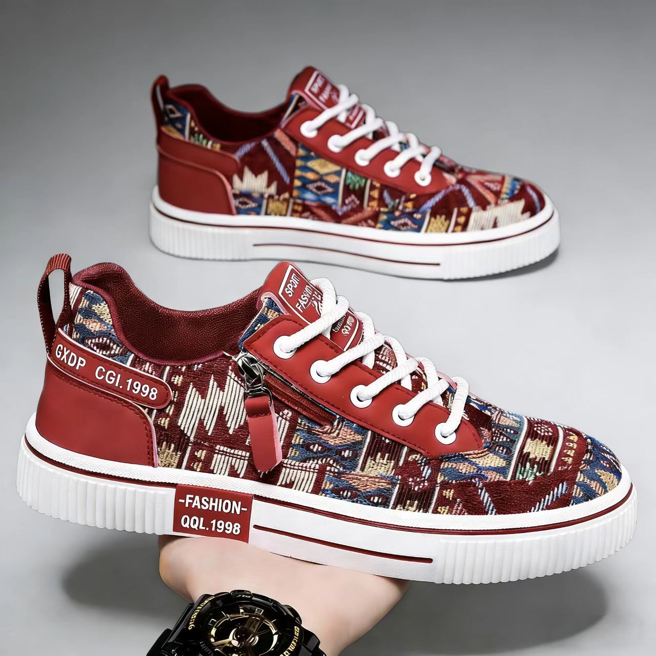 2026 Printed Canvas Men's Sport Shoes - Spring Breathable Fashion Design - Casual Sports Shoes - Men's Lightweight And Soft Sole - Casual Sh