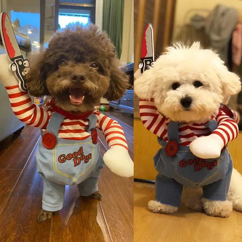 Halloween Dog Cat Clothes Pet Funny Costume Chucky Deadly Doll Cosplay Party Apparel Clothing Fancy Festival Cloth Cat Clothes Y260311