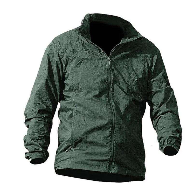 New Summer Waterproof Quick Dry Tactical Skin Men Hooded Raincoat Thin Windbreaker Sunscreen Outwear Jacket 26H0311