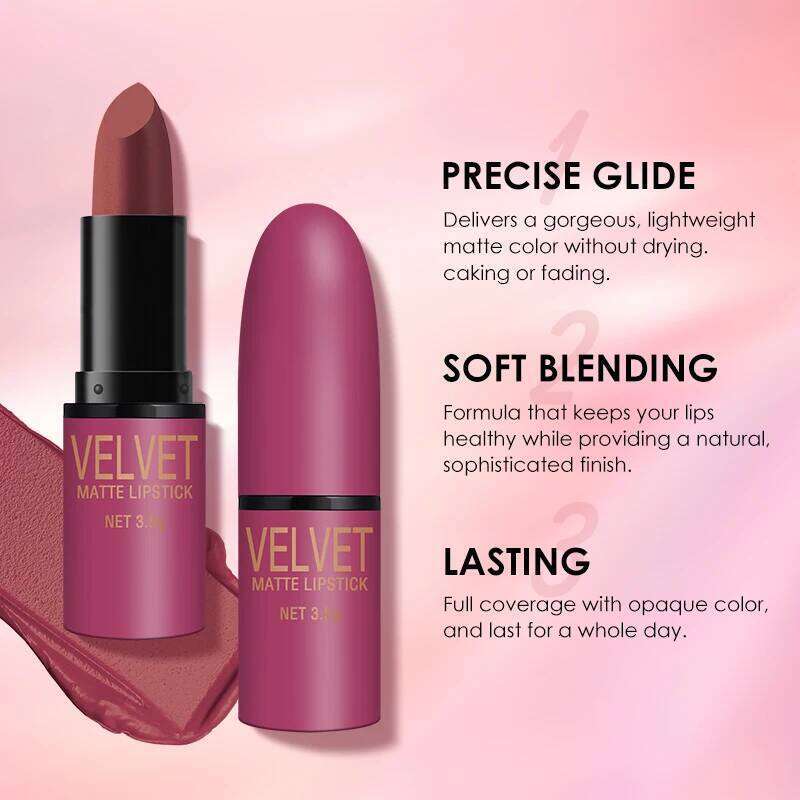 Langmanni with matte finish, waterproof and not easy stick to cups, 6-color gift box lipstick set W260311